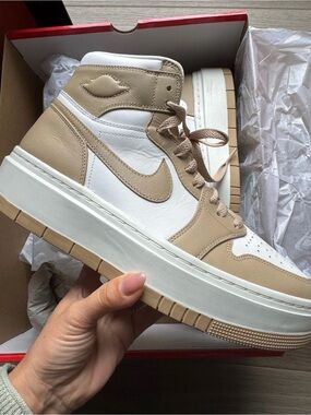 Air Jordan’s Beige and White High-Top Sneaker